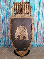 Каминный набор Щит-подставка Медведь на 8 шампуров Бештау