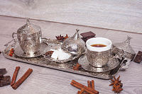 Турецкий набор для кофе серебро