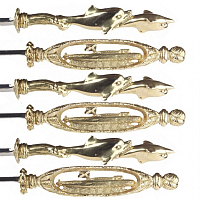6 шампуров с бронзовой ручкой - Военноморские