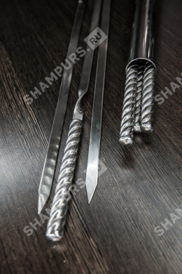 6 шампуров стальной полированный - Chromium Steel 35 см