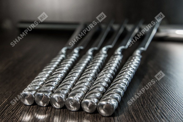 6 шампуров стальной полированный - Chromium Steel 50 см