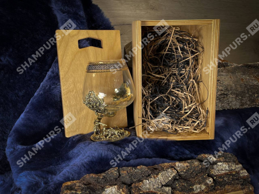 Бокал Охота на кабана в деревянной коробке