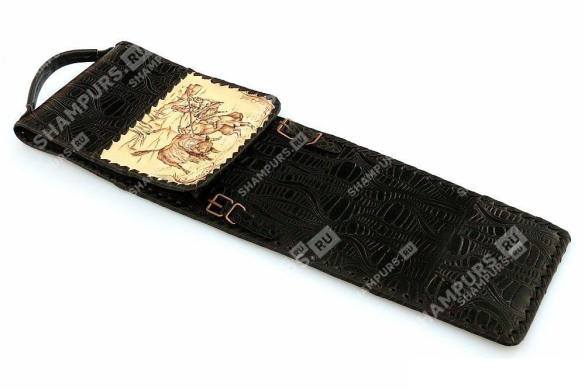 Чехол для шампуров - черная кожа