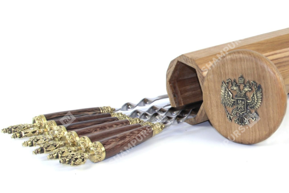 Дубовый тубус с шампурами - Россия