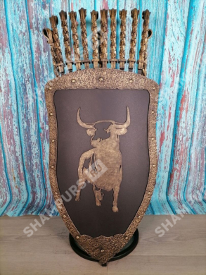 Каминный набор Щит-подставка Бык на 10 шампуров Монблан