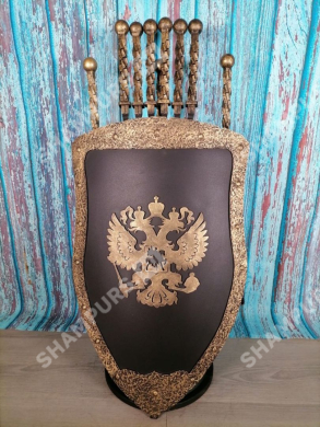 Каминный набор Щит-подставка Герб на 6 шампуров Бештау