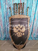Каминный набор Щит-подставка Герб на 6 шампуров Монблан