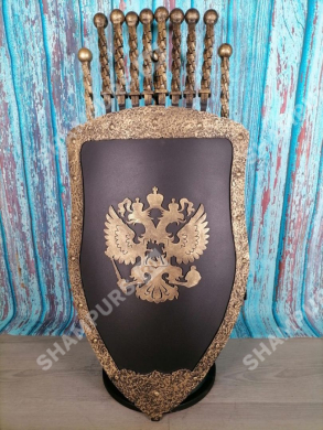 Каминный набор Щит-подставка Герб на 8 шампуров Бештау