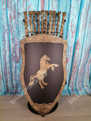 Каминный набор Щит-подставка Конь на 10 шампуров Арарат