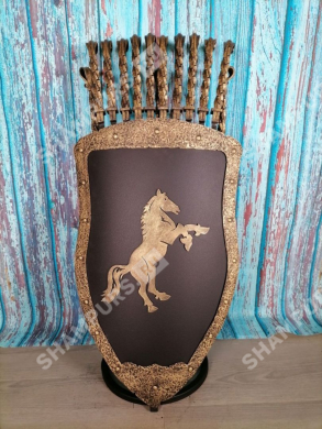 Каминный набор Щит-подставка Конь на 10 шампуров Монблан