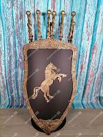 Каминный набор Щит-подставка Конь на 6 шампуров Афон
