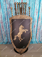 Каминный набор Щит-подставка Конь на 6 шампуров Бештау