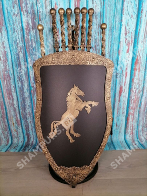 Каминный набор Щит-подставка Конь на 6 шампуров Бештау