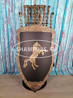 Каминный набор Щит-подставка Конь на 8 шампуров Арарат