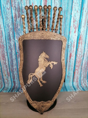 Каминный набор Щит-подставка Конь на 8 шампуров Бештау