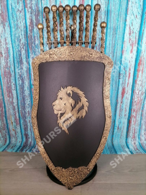Каминный набор Щит-подставка Лев на 8 шампуров Бештау