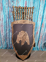 Каминный набор Щит-подставка Медведь на 10 шампуров Афон