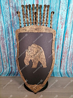 Каминный набор Щит-подставка Медведь на 8 шампуров Монблан