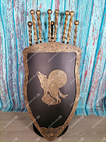 Каминный набор Щит-подставка Волк на 6 шампуров Афон