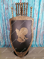 Каминный набор Щит-подставка Волк на 6 шампуров Бештау