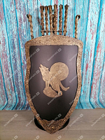 Каминный набор Щит-подставка Волк на 6 шампуров Монблан