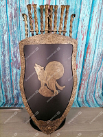 Каминный набор Щит-подставка Волк на 8 шампуров Арарат