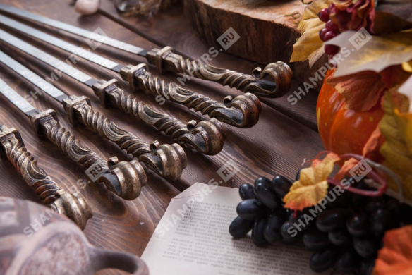 Кованые шампуры комплект 6 шт - Эльбрус