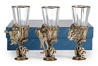 Лафитники трофейные Африка 3 шт (лев, носорог, слон)