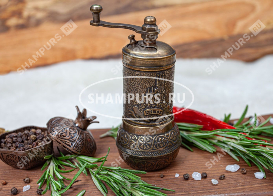 Мельница ручная для перца античное золото