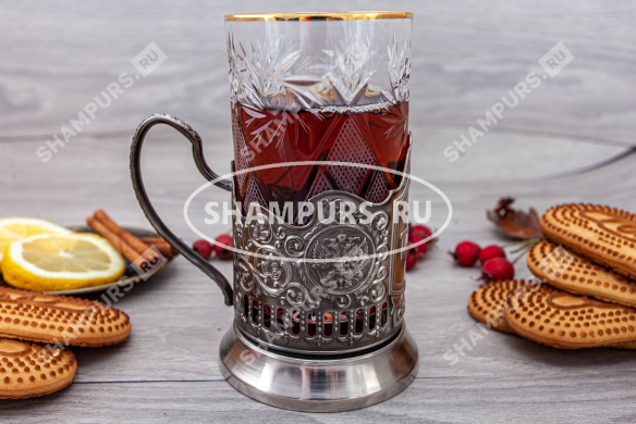 Набор с подстаканником РЖД (хрустальный стакан)