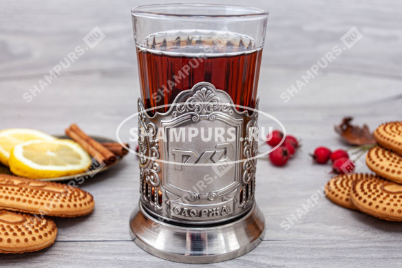 Набор с подстаканником РЖД (стеклянный стакан)