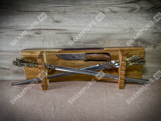 Набор шампуров Волки с разделочной доской и ножом