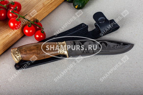Нож Кизляр - Медведь украшенный латунью