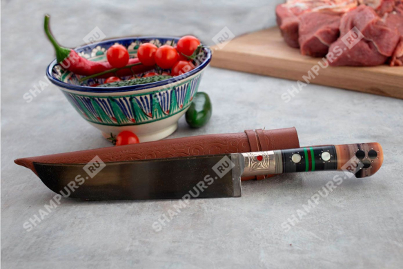Нож Пчак Шархон - Эбонит текстолит пластик сухма средний с садафом