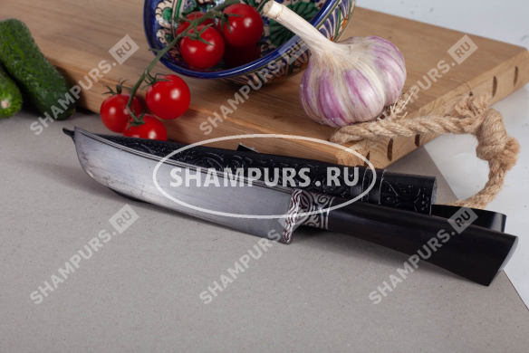 Пчак большой граб черный с гравировкой