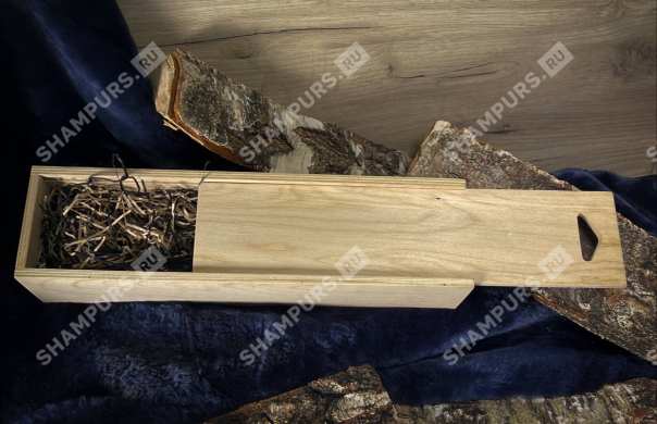 Подарочная деревянная коробка-пенал (с наполнителем)