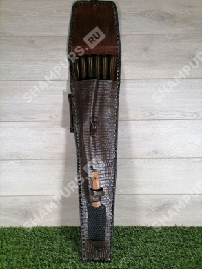 Подарочный набор шампуров в кожаном чехле с ножом