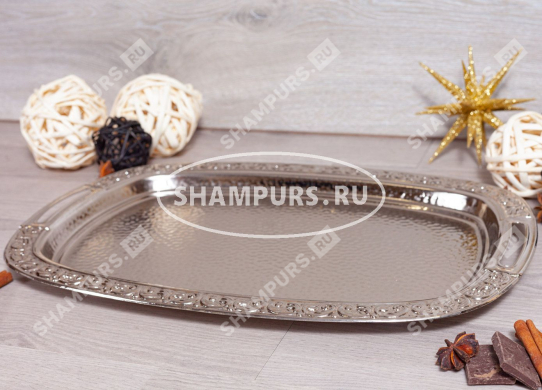 Поднос серебро
