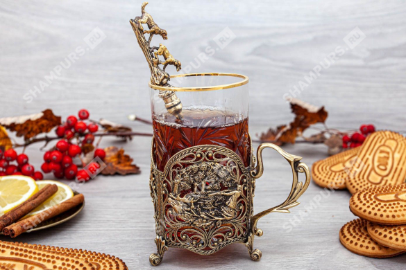 Подстаканник Охотники на привале