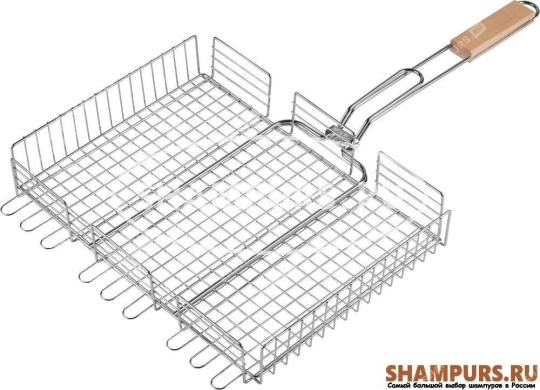 Профессиональная сетка для барбекю из хромированного прута 39 см на 35 см