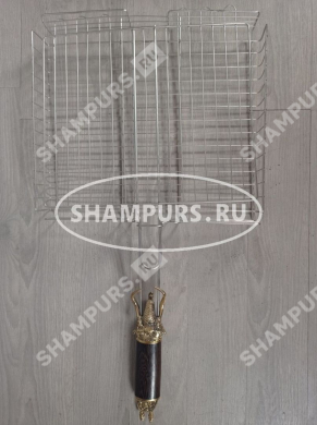 Профессиональная сетка для барбекю Мамонт из хромированного прута 33 см на 32 см