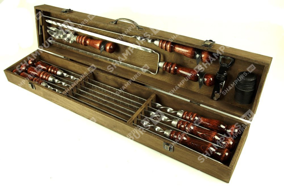 Профессиональный шашлычный набор - Кизляр (оливковый)