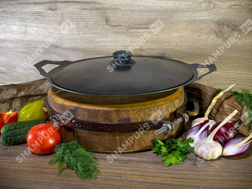 Садж 50 см стальной с крышкой