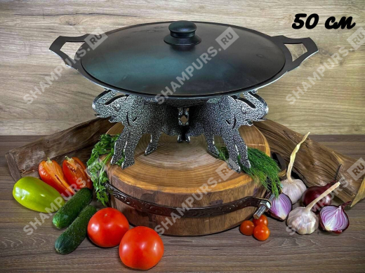 Садж с крышкой 50 см на подставке Слоны