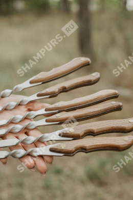 Шампуры с деревянной ручкой из ясеня 50 см