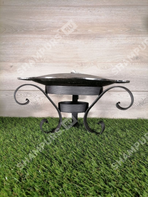 Сковорода Садж чугунная с крышкой 35 см на подставке Тунис