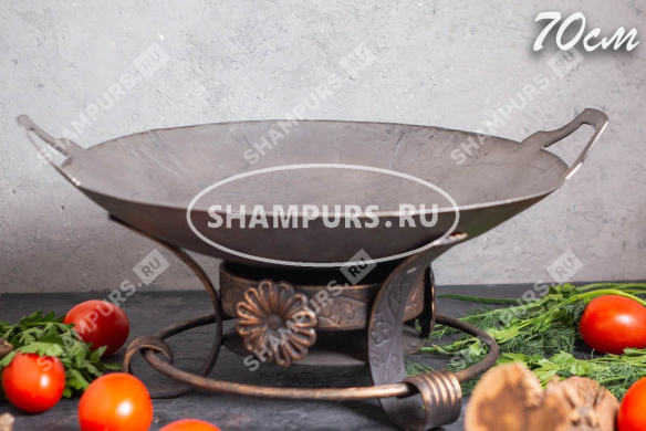 Сковорода Садж из стали 70 см на подставке Классика