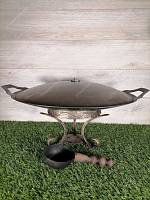 Сковорода Садж стальная с крышкой 50 см на подставке с зольником