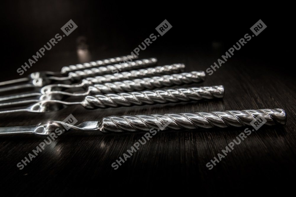 Стальной тубус с шампурами Chromium Steel 45 см