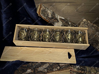 Стопки Трофейные - Рыбалка в деревянной коробке